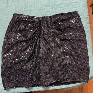 Zara silver grey metallic glitter mini skirt